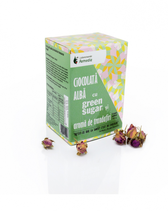 Ciocolată albă cu Green Sugar și aromă de trandafiri -10 plicuri [1]