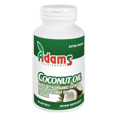 Coconut Oil 1000mg 90cps. Adams Supplements [1]