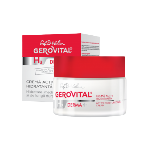 Cremă activ hidratantă 24h, Gerovital H3 Derma+, 50 ml [1]