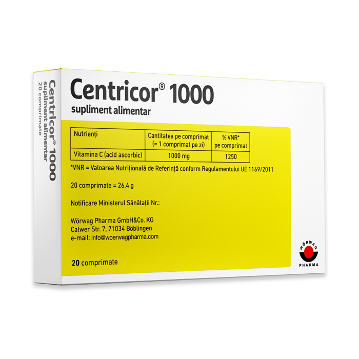 Centricor 1000 mg, 20 comprimate, Worwag Pharma [1]