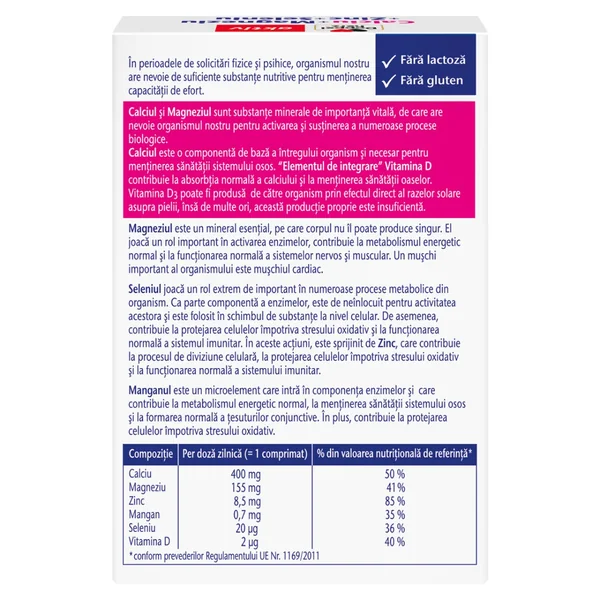 Doppelherz Aktiv Calciu+Magneziu+Zinc+Seleniu, 30+10 Comprimate [2]