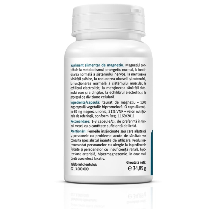 Magnesium Taurate 1000Mg X 30Cps - Zenyth [2]