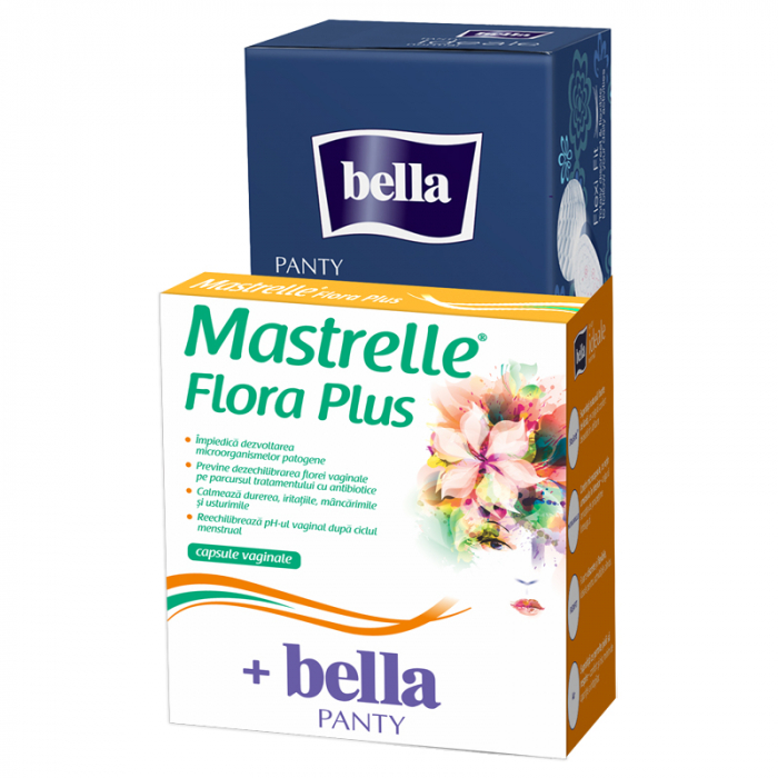 Mastrelle Flora Plus , 10 Capsule + Bella Panty Absorbante Zilnice , 28 Bucati [1]