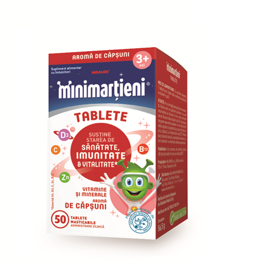 W-Minimarțieni Imunactiv cu aroma de căpșuni, 50 tablete masticabile [1]