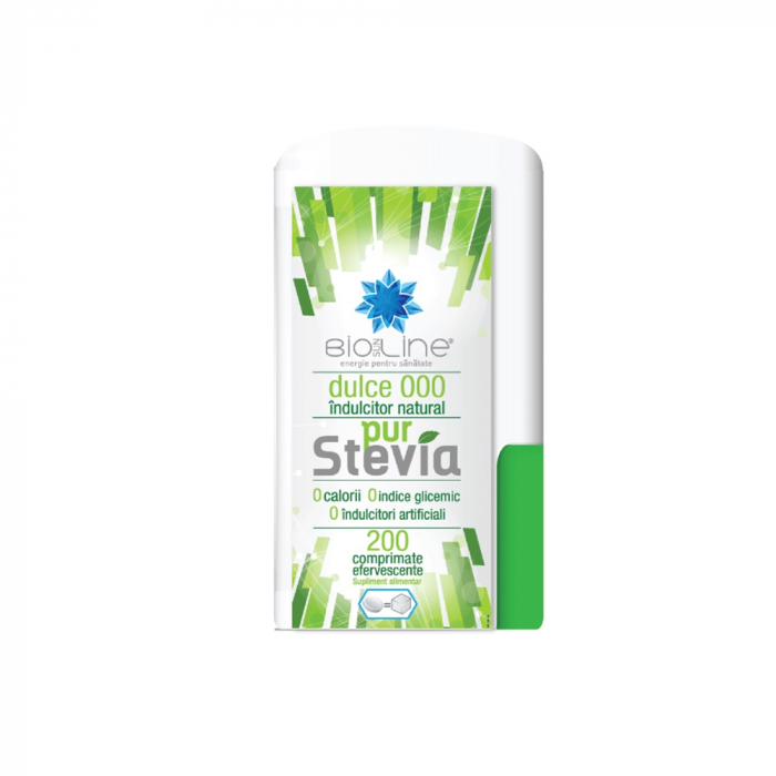 Îndulcitor natural pur Stevia Pur BioSunLine, 200 comprimate, Helcor [1]