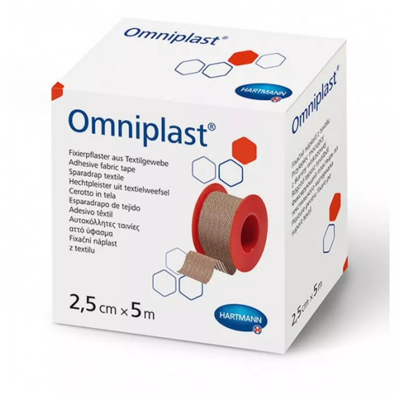 Omniplast plasture adeziv 2,5 Cm x 5 M , 1 Bucata [1]