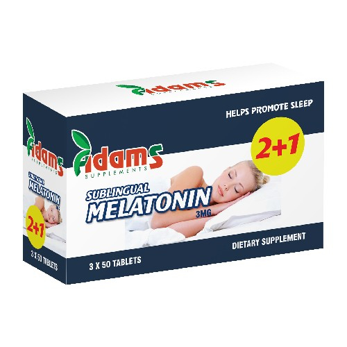 Melatonina 3mg x 50 tablete sublinguale, pachet 2+1 gratis [1]