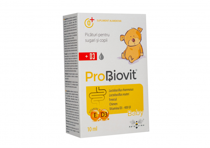 Probiovit Baby + Vitamina D3 Probiotic,Picaturi pentru sugari si copii, 10 ml [2]