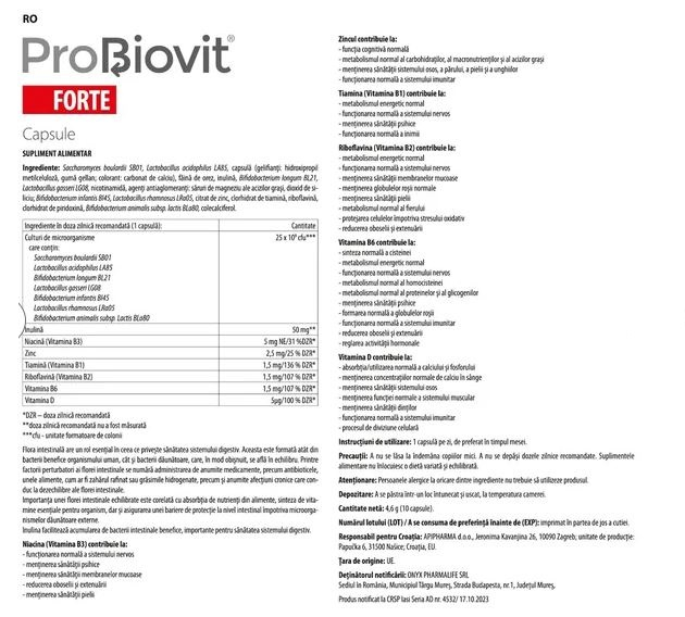 Probiovit Forte X 10 Capsule [3]