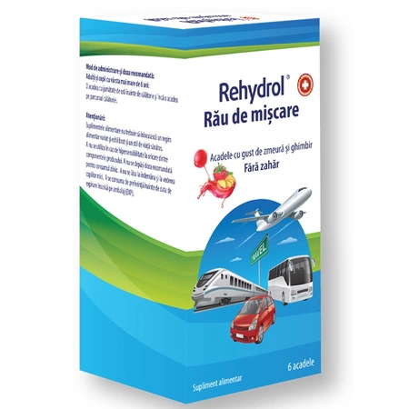Rehydrol Acadele pentru rău de mișcare cu zmeură și ghimbir 6 bucăți [2]
