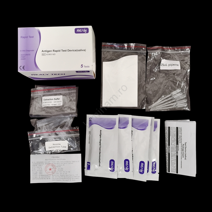 Realy Tech Test rapid Antigen Covid-19 (SARS-Cov2 in saliva), set cu 5 kituri [3]
