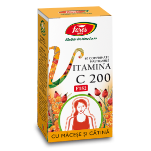 Vitamina C 200 mg cu Macese si Catina, F152, comprimate masticabile [1]