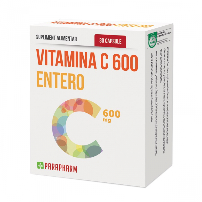 Vitamina C 600 entero, 30 capsule [1]