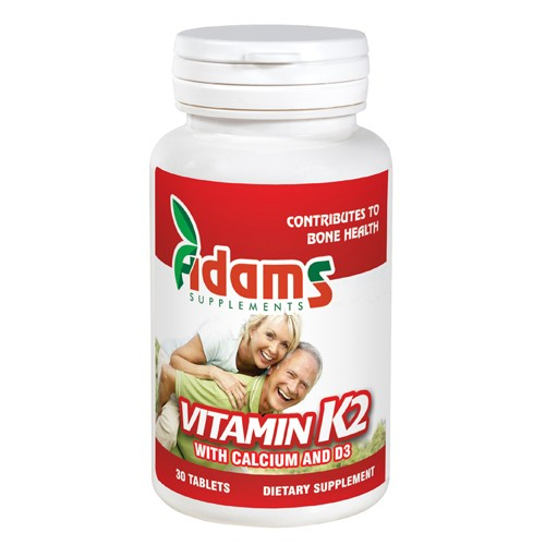 Vitamina K2+Calciu+D3 30tab. Adams Supplements [1]