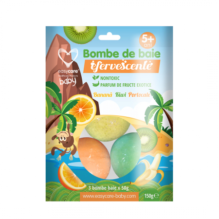 Altele - Bombe baie Copii Fructe Exotice 5ani+ , 3 bucati effervescente