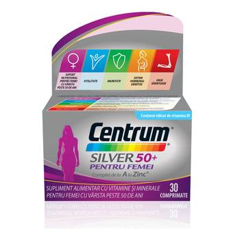 Imunitate - Centrum Silver 50+ Pentru Femei, 30 comprimate