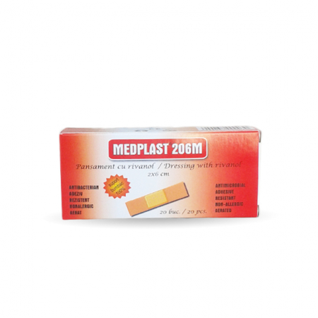 Altele - Mebra Medplast Pansament cu rivanol 2x6 cm, 20 bucati