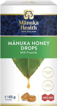 Hapciu! Mă doare gâtul! Tușesc! - Dropsuri cu miere Manuka, propolis si vitamina C, 15 bucati