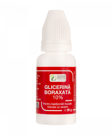 Stomatologice - Glicerina boraxată 10% solutie uz extern pentru badijonari bucale, 20 g