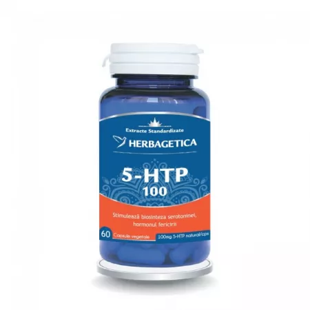 Multivitamine si minerale adulti - 5-HTP 100 60 capsule HERBAGETICA