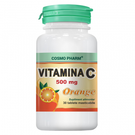 Produse autohtone - Vitamina C 500 mg orange, 30 tablete masticabile