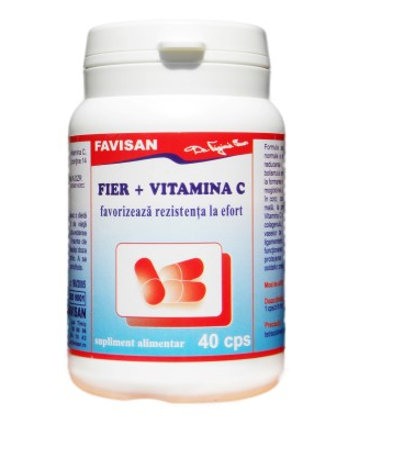 Vitamine si minerale - Fier+vitamina C, 40 capsule