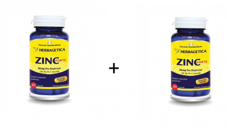 Suplimente alimentare - Zinc Forte, 60 capsule, pachet cu 2 cutii-50% reducere la al doilea produs