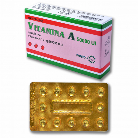 Circulatie periferica deficitara - Vitamina A 50 000 UI , 24 capsule gelatinoase