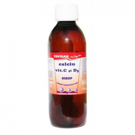 Vitamine si minerale - Calciu, vitamina C si D3 sirop, 250 ml