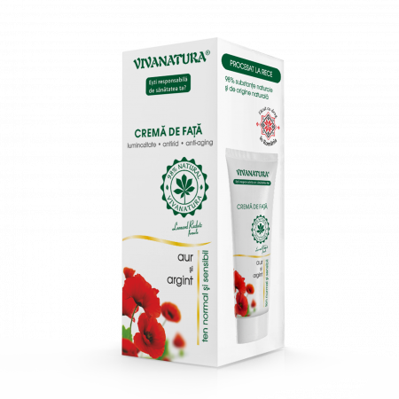 PRODUSE - Crema De Fata Cu Aur Si Argint Pentru Ten Normal Si Sensibil X 75ML