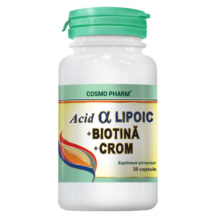 Produse autohtone - Acid alfa lipoic+biotina+crom, 30 capsule