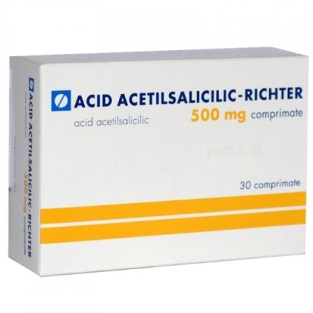 Sistemul Respirator - Acid Acetilsalicilic 500 Mg Richter, 30 Comprimate