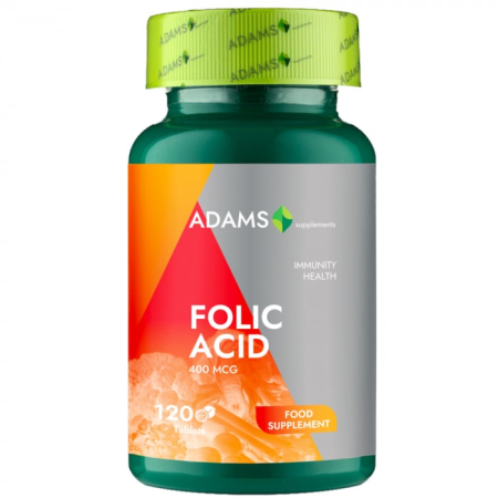 Circulatie periferica deficitara - Acid Folic 400mcg 120tab Adams Supplements