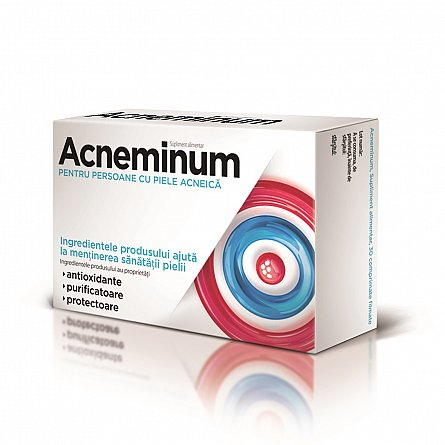 Pielea mea , frumoasă și îngrijită - Acneminum pentru persoane cu piele acneica, 30 comprimate filmate