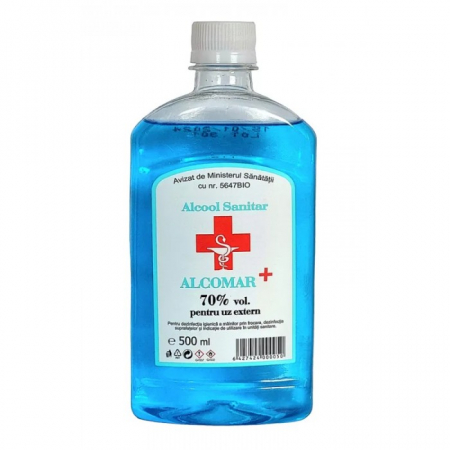 Dezinfectanți - Alcool sanitar 70% 500ml Alcomar+ avizat TIP I & II