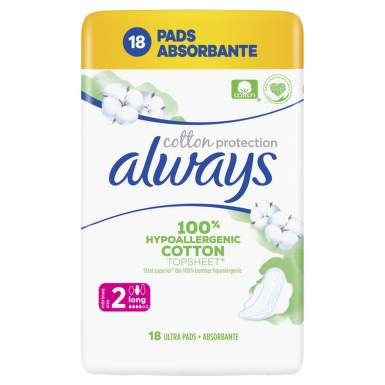 PRODUSE - Always Cotton Protection Long absorbante, 18 bucati