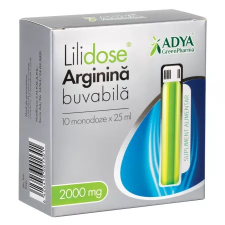 Multivitamine si minerale adulti - Arginina Buvabilă Lilidose 2000 mg, 25 ml x 10 doze