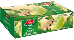 Circulatie periferica deficitara - Aromfruct ceai cu ghimbir si lamai verzi, 100 plicuri