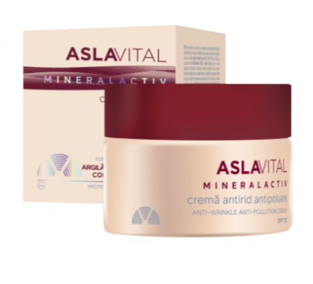 Altele - Aslavital Mineralactiv Cremă antirid antipoluare SPF10 (154), 50 ml