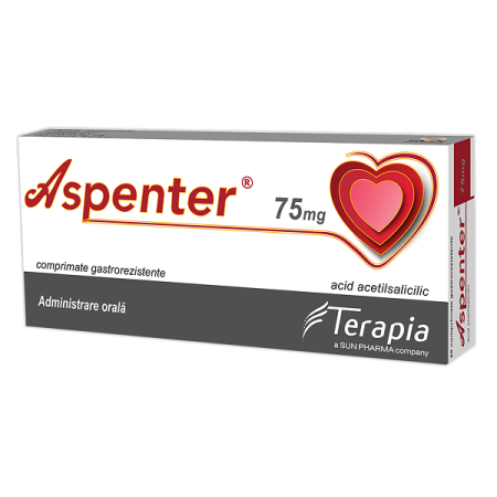 Afectiuni Circulatorii - Aspenter 75 Mg, 28 Comprimate Gastrorezistente