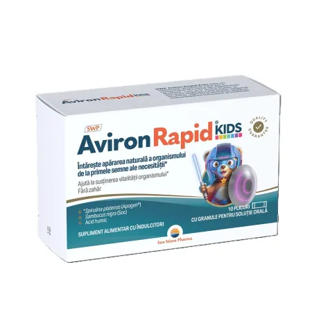 Ingrijire Copii - Aviron Rapid Kids 10 plicuri Sun Wave Pharma
