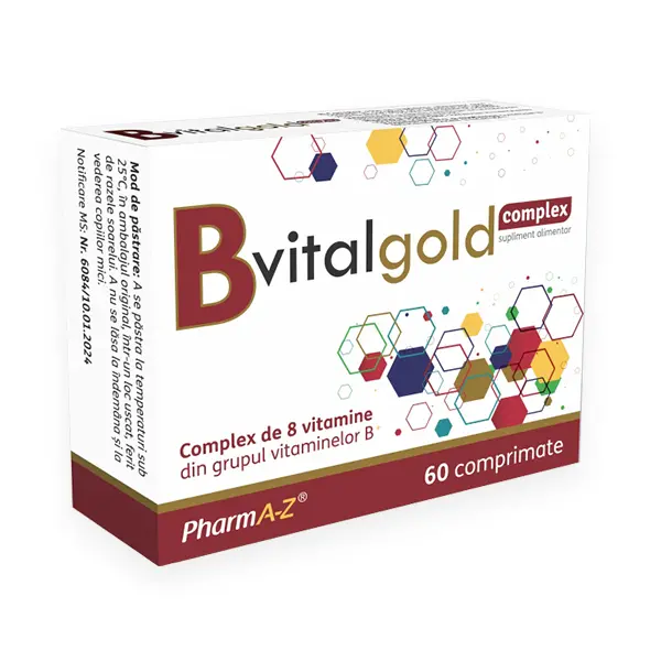 Multivitamine si minerale adulti - B Vitalgold Complex 60 comprimate Pharm A-Z