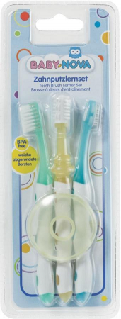 Accesorii - Baby Nova Set periute de dinti pentru invatarea periajului dentar in 3 etape, cod 33150