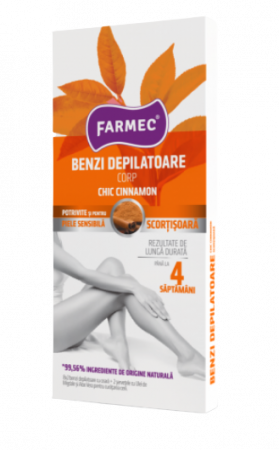 Prieteni buni... - Farmec Benzi depilatoare cu ceara pentru corp (scortisoara) (8410), 16 bucati + 2 servetele