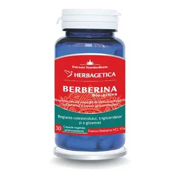 Protectie si Detoxifiere Hepatica - Berberina Bio-Activa 30 capsule vegetale gastrorezistente