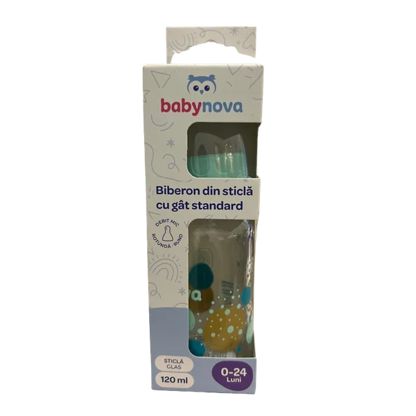 Multivitamine si minerale copii - Biberon din sticlă Baby Nova 0-24 luni, 125 ml