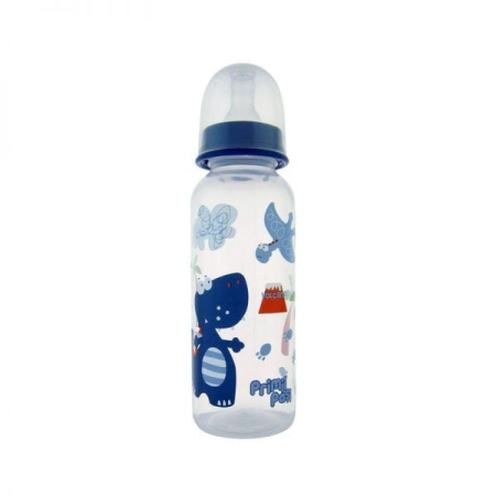 Multivitamine si minerale copii - Biberon PP Decorat 250 ml + tetina silicon 0-3 luni Primii Pasi