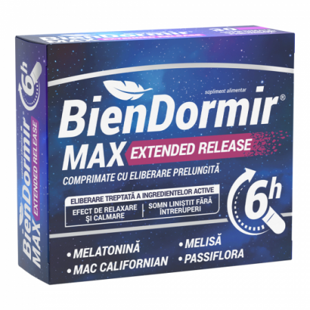 Somn liniștit - Bien Dormir Max Extended Release, 30 comprimate cu eliberare prelungita