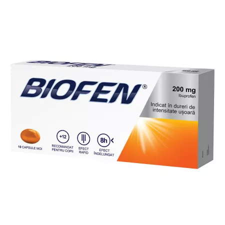 Medicamente OTC - Biofen 200 Mg , 10 Capsule Moi