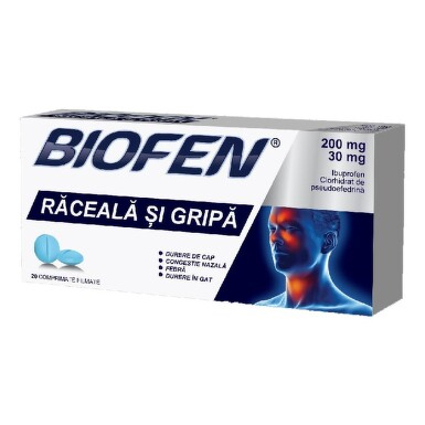 Sistemul Respirator - Biofen Racela Si Gripa 200Mg/30Mg , 20Comprimate
